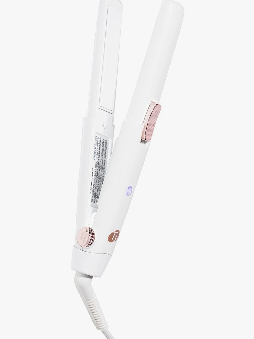 T3 White and Rose Gold Mini Hair Straightener